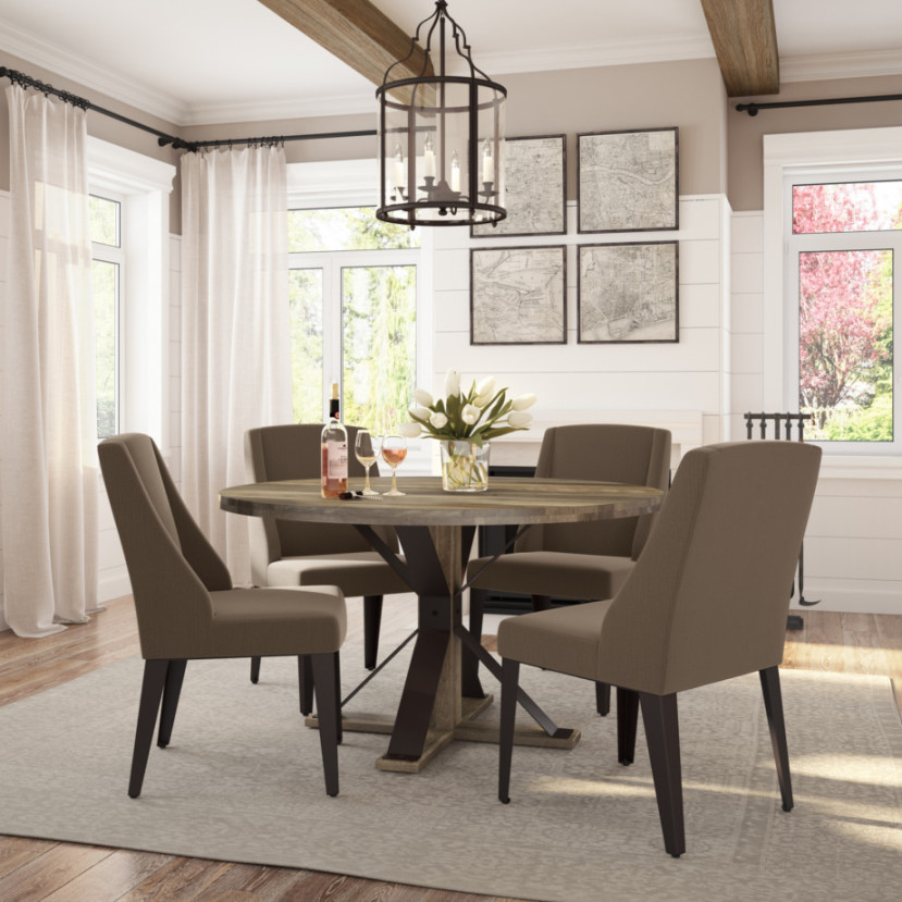 Bridget Dining Chair - Upholstered Wing Dining Chair I Home Envy