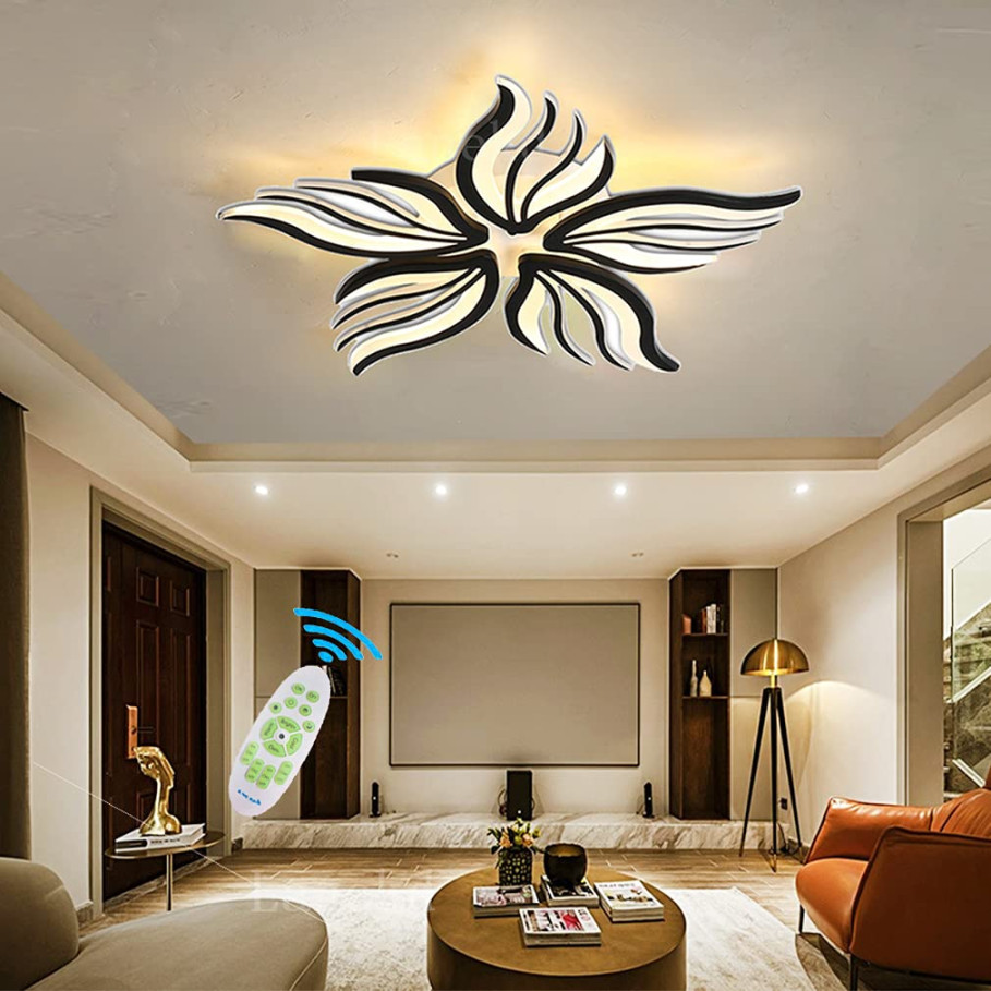 Modern LED Bedroom Ceiling Light Dimmable Living Room Lamp with Remote  Control Dining Room Ceiling Lamp Dining Table Lamp Flower Designer Pendant